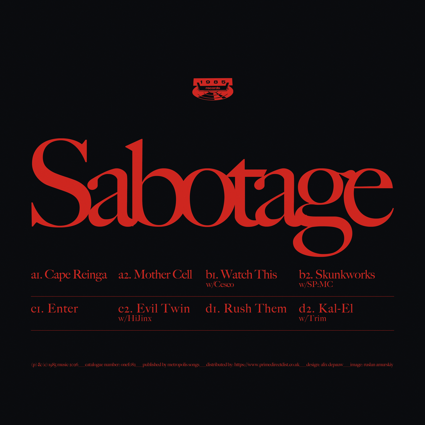 Alix Perez - Sabotage LP [ONEF082]